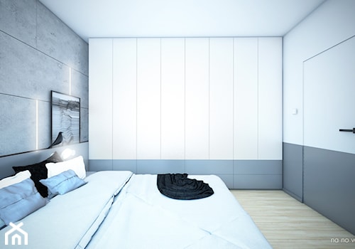 APARTAMENT BEMA - Średnia biała szara sypialnia, styl minimalistyczny - zdjęcie od NA NO WO ARCHITEKCI