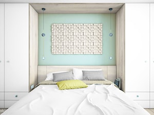 WNĘTRZA TYRMANDA - Średnia szara zielona sypialnia, styl minimalistyczny - zdjęcie od NA NO WO ARCHITEKCI