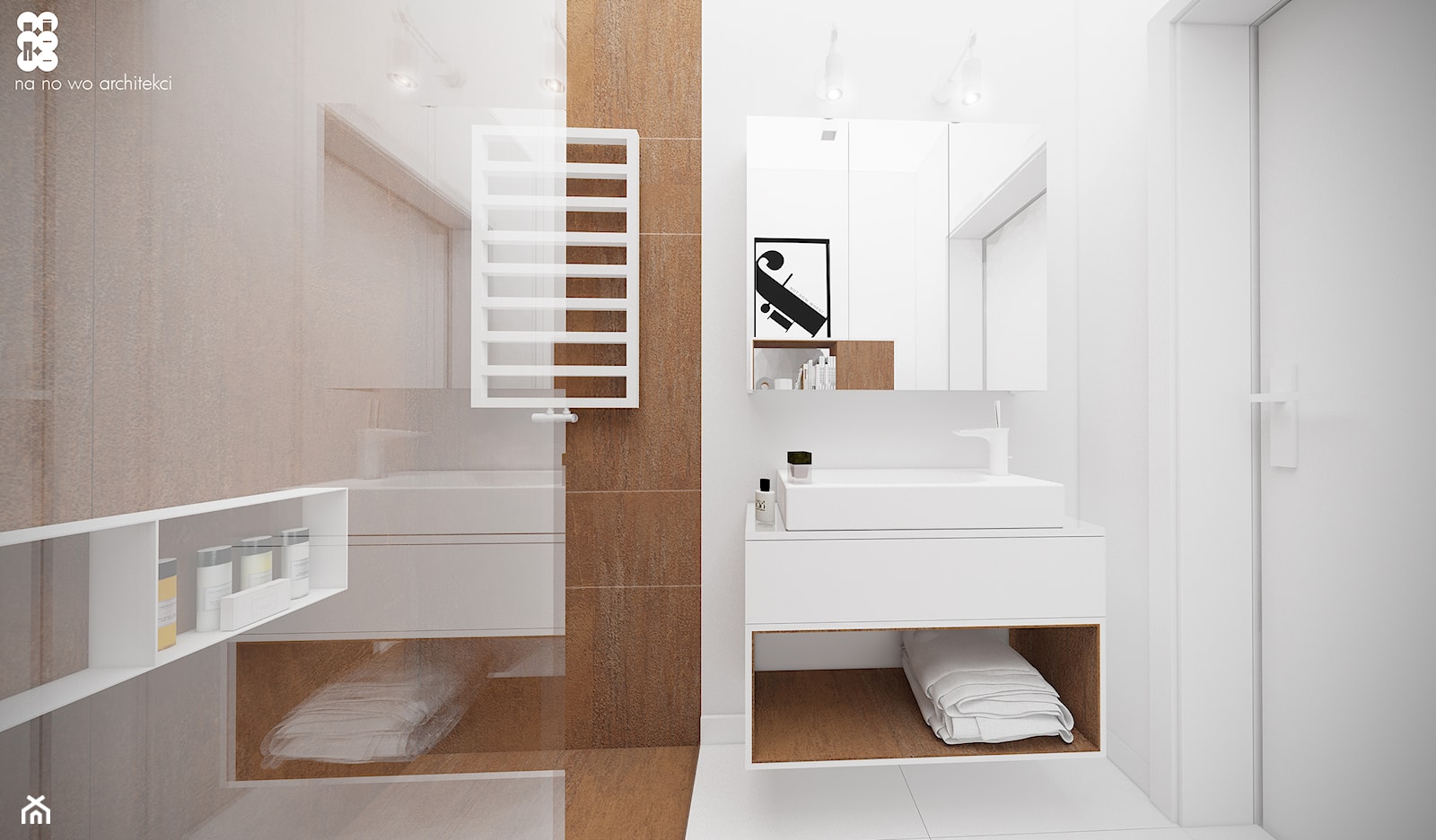 BRZEG DOLNY_projekt - Mała bez okna łazienka, styl nowoczesny - zdjęcie od NA NO WO ARCHITEKCI - Homebook