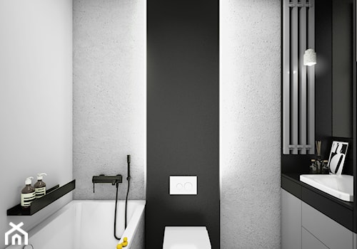 PIĘKNA WNĘTRZA - Mała bez okna z lustrem z marmurową podłogą łazienka, styl nowoczesny - zdjęcie od NA NO WO ARCHITEKCI