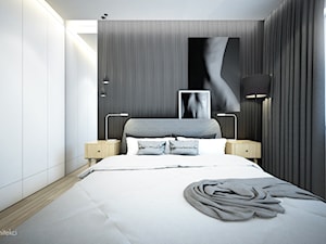 GRAWERSKA WNĘTRZA - Średnia biała sypialnia, styl nowoczesny - zdjęcie od NA NO WO ARCHITEKCI