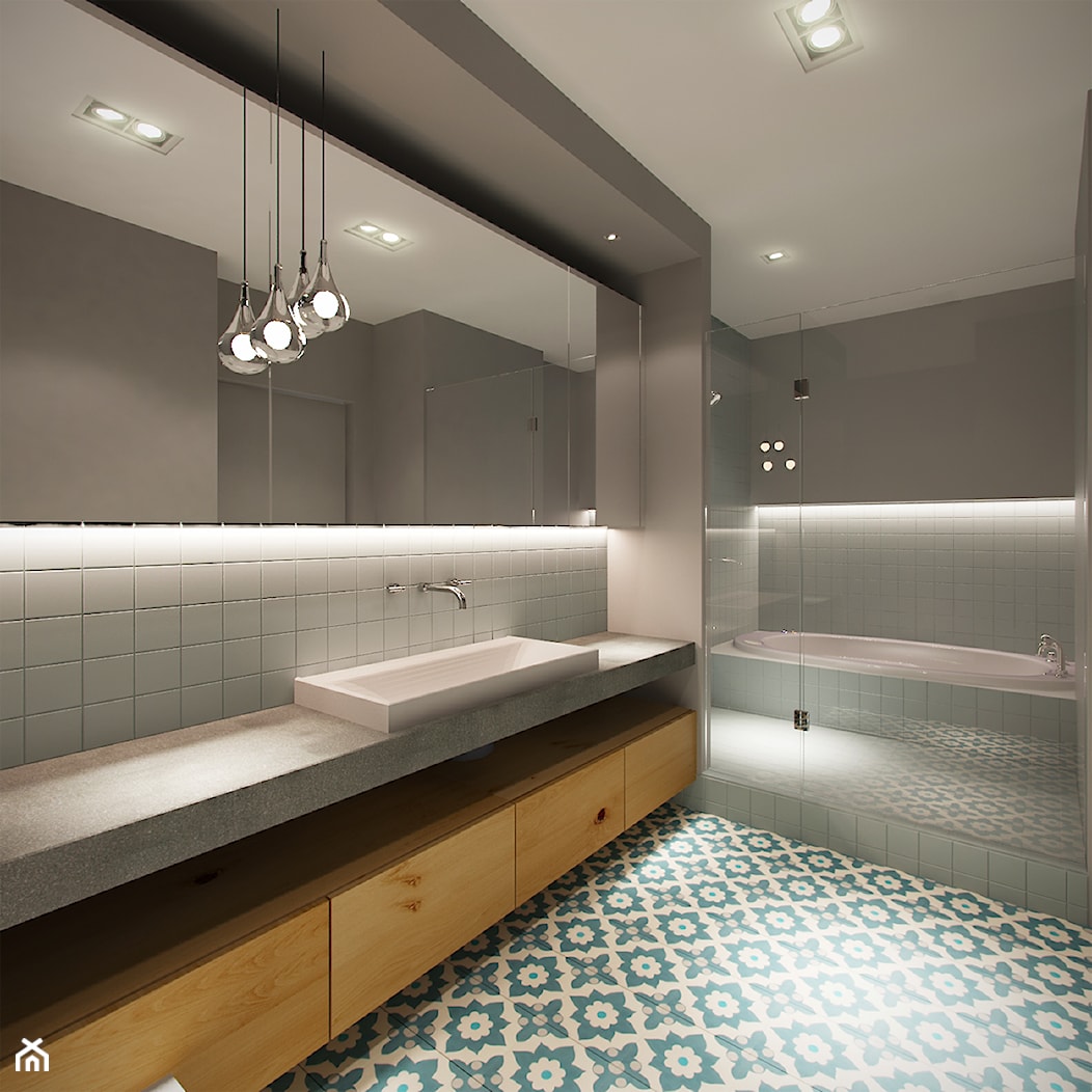 Projekt łazienki w stylu skandynawskim - zdjęcie od AZK DESIGN - Homebook