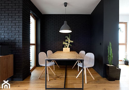Apartament w Gdańsku - Średnia czarna jadalnia jako osobne pomieszczenie, styl nowoczesny - zdjęcie od Kasia Gal