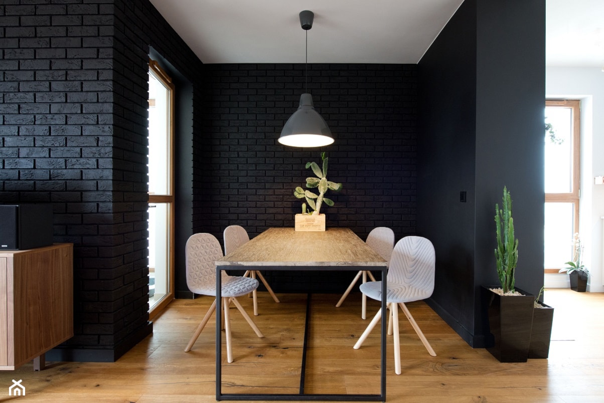 Apartament w Gdańsku - Średnia czarna jadalnia jako osobne pomieszczenie, styl nowoczesny - zdjęcie od Kasia Gal - Homebook