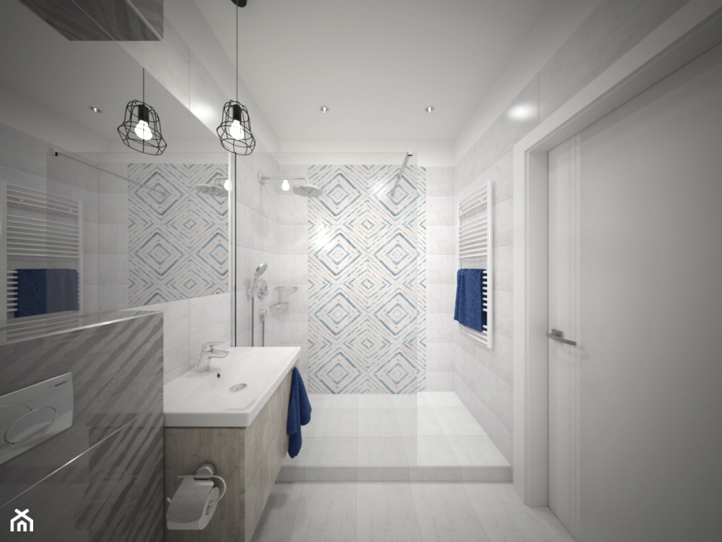 Łazienka Loft - Średnia z punktowym oświetleniem łazienka, styl nowoczesny - zdjęcie od Zieja Interiors Design - Homebook