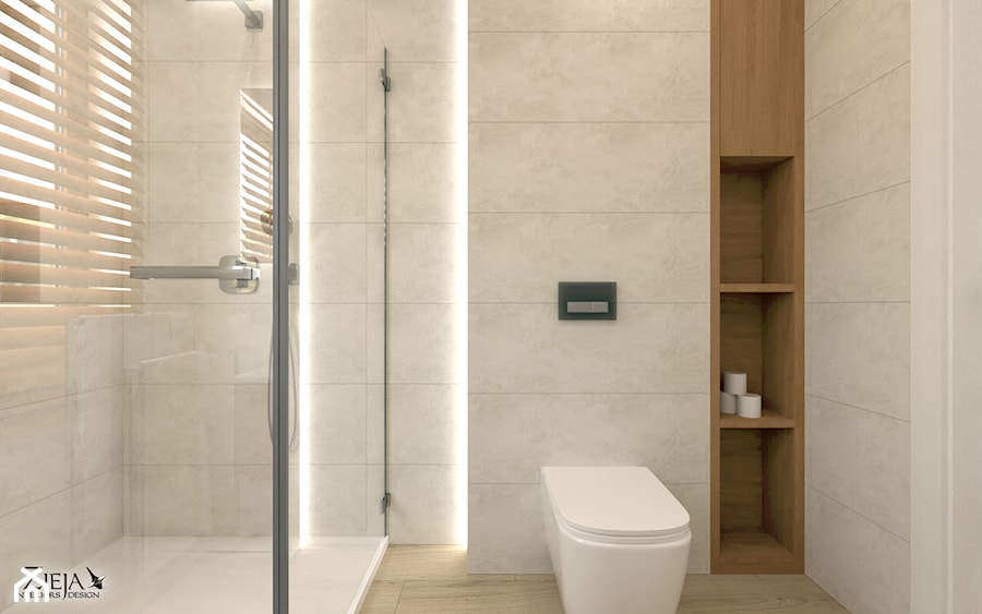 Łazienka Rhin Ivory - Średnia łazienka z oknem, styl nowoczesny - zdjęcie od Zieja Interiors Design