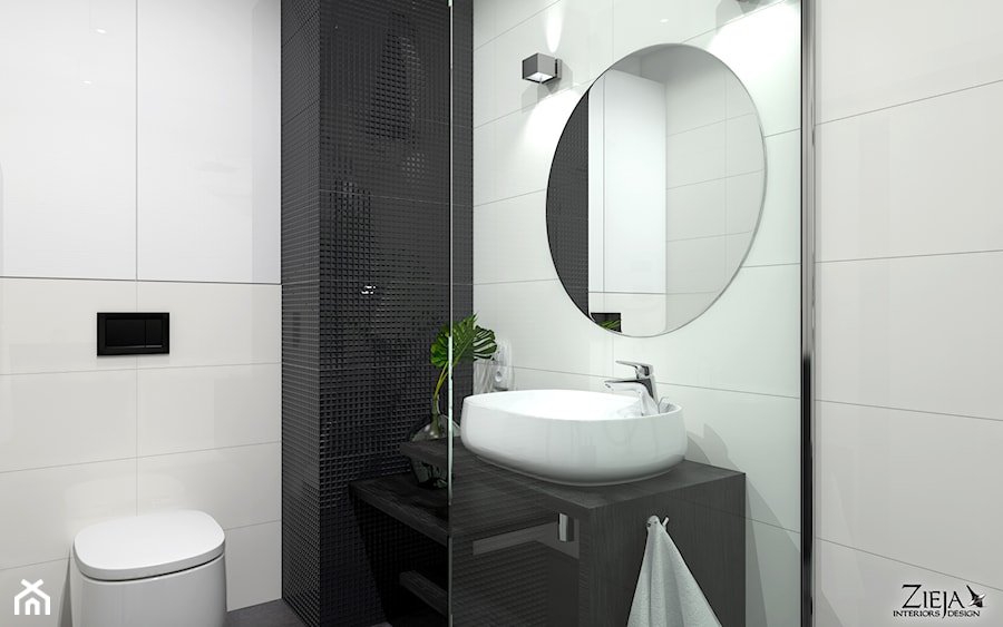 Łazienka Esten - Mała bez okna z lustrem łazienka, styl nowoczesny - zdjęcie od Zieja Interiors Design