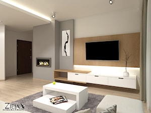 Mieszkanie Singielki - Duży szary salon, styl nowoczesny - zdjęcie od Zieja Interiors Design