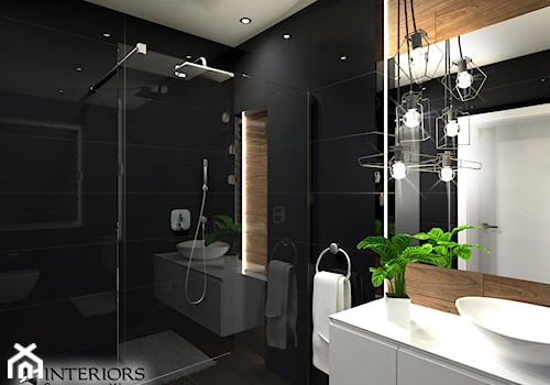 Łazienka Venis Crystal Dark + Hasel Ochra - Mała bez okna z punktowym oświetleniem łazienka, styl nowoczesny - zdjęcie od Zieja Interiors Design