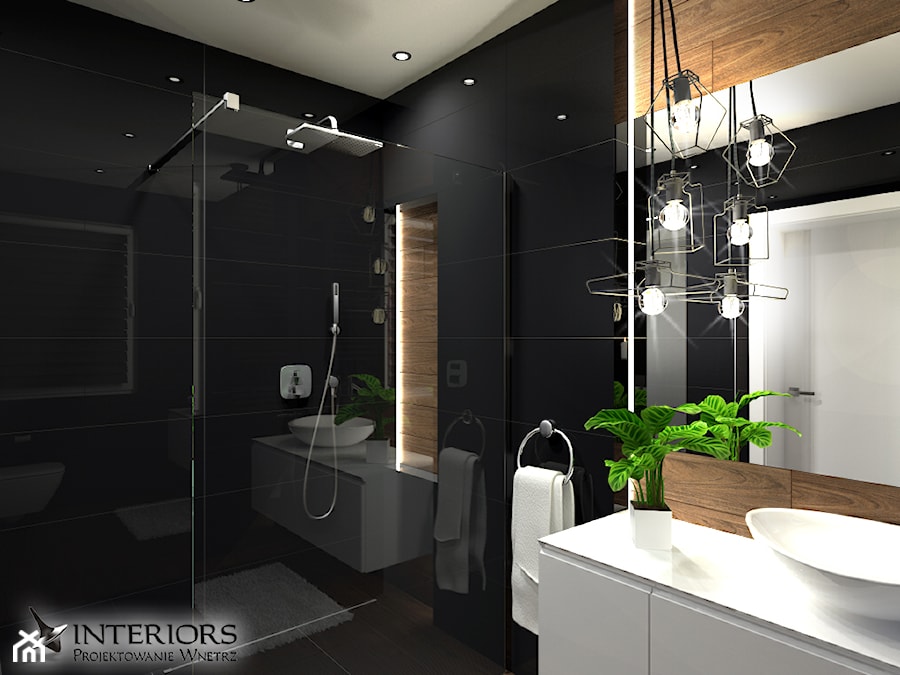 Łazienka Venis Crystal Dark + Hasel Ochra - Mała bez okna z punktowym oświetleniem łazienka, styl nowoczesny - zdjęcie od Zieja Interiors Design