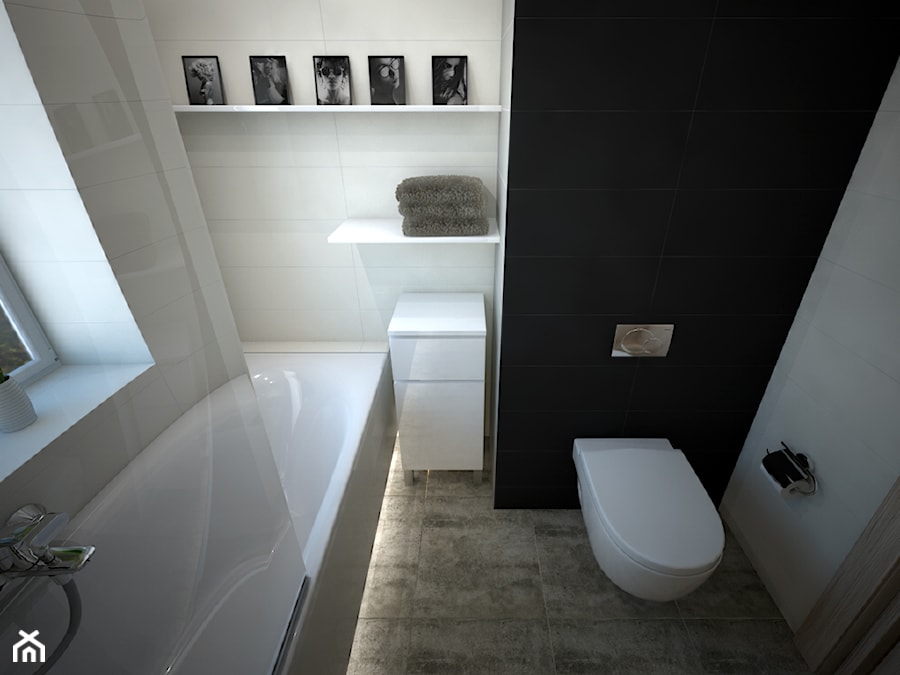 Łazienka Manteia - Mała łazienka z oknem, styl nowoczesny - zdjęcie od Zieja Interiors Design