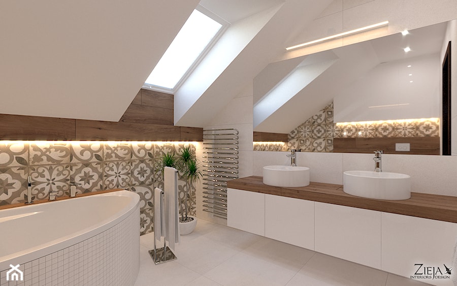 Patchworkowa łazienka - Łazienka, styl nowoczesny - zdjęcie od Zieja Interiors Design