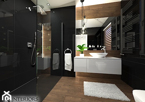 Łazienka Venis Crystal Dark + Hasel Ochra - Średnia bez okna z punktowym oświetleniem łazienka, styl nowoczesny - zdjęcie od Zieja Interiors Design