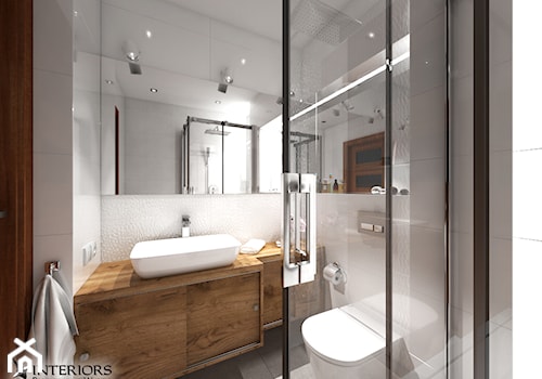 Łazienka Helsinky - Mała bez okna z punktowym oświetleniem łazienka, styl nowoczesny - zdjęcie od Zieja Interiors Design