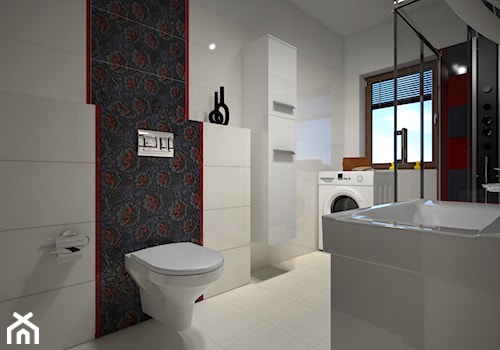 Łazienka Ricoletta - Duża z pralką / suszarką łazienka z oknem, styl nowoczesny - zdjęcie od Zieja Interiors Design