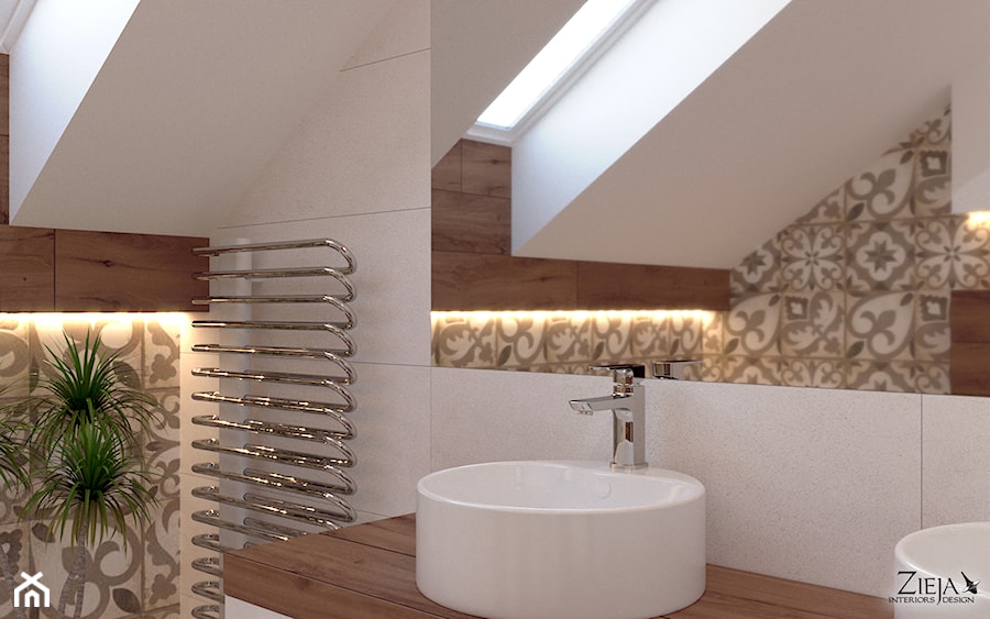 Patchworkowa łazienka - Łazienka, styl nowoczesny - zdjęcie od Zieja Interiors Design