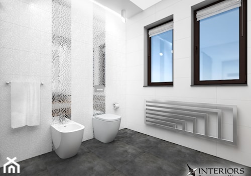 Łazienka Cubica - Średnia na poddaszu łazienka z oknem, styl nowoczesny - zdjęcie od Zieja Interiors Design