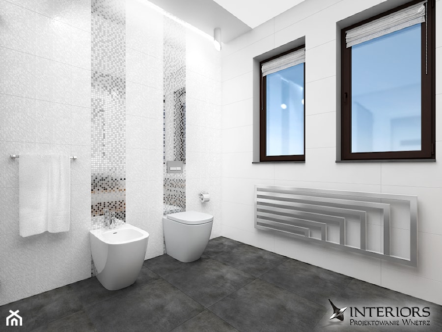 Łazienka Cubica - Średnia na poddaszu łazienka z oknem, styl nowoczesny - zdjęcie od Zieja Interiors Design