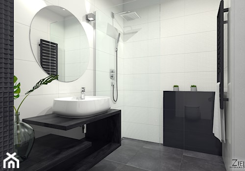 Łazienka Esten - Średnia bez okna z lustrem z punktowym oświetleniem łazienka, styl nowoczesny - zdjęcie od Zieja Interiors Design
