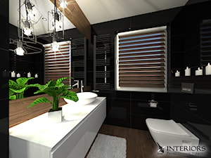 Łazienka Venis Crystal Dark + Hasel Ochra - Mała na poddaszu łazienka z oknem, styl nowoczesny - zdjęcie od Zieja Interiors Design