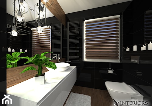 Łazienka Venis Crystal Dark + Hasel Ochra - Mała na poddaszu łazienka z oknem, styl nowoczesny - zdjęcie od Zieja Interiors Design