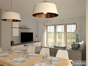 Domek jednorodzinny w Tomaszowie - parter - Średnia biała jadalnia w salonie, styl skandynawski - zdjęcie od Zieja Interiors Design