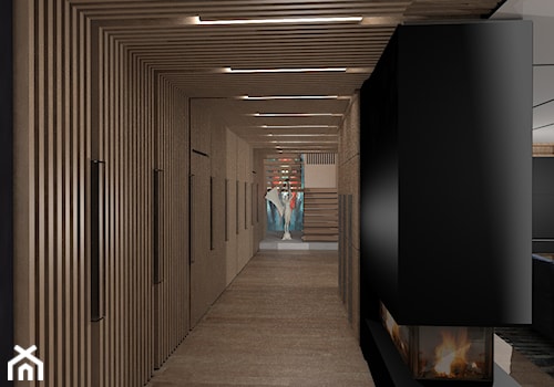 Projekt wnętrza domu jednorodzinnego - Duży czarny hol / przedpokój, styl nowoczesny - zdjęcie od NKW - wnętrza