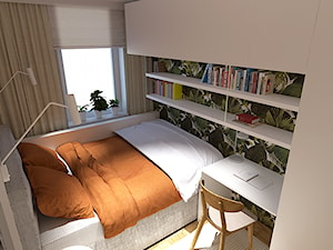 sypialnia z miejscem do pracy - zdjęcie od SZARA/studio