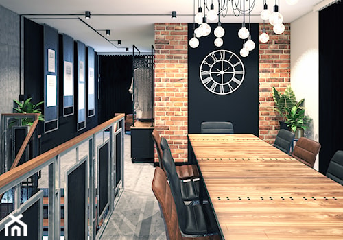 biuro w stylu industrialnym - Średnie białe czarne biuro, styl industrialny - zdjęcie od Totius Studio