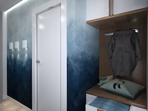 Dom pod Wroclawiem - Średni z wieszakiem niebieski hol / przedpokój, styl nowoczesny - zdjęcie od Totius Studio