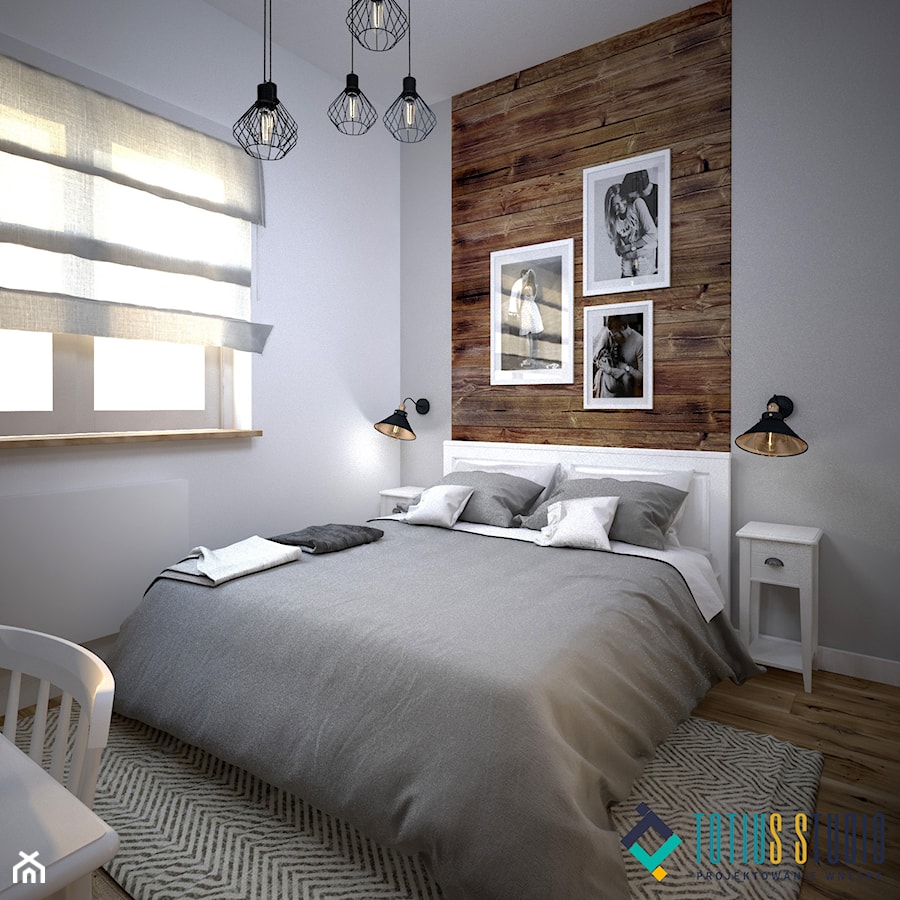 Postarzane drewno w sypialni - zdjęcie od Totius Studio