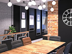 biuro w stylu industrialnym - Średnie czarne szare biuro, styl industrialny - zdjęcie od Totius Studio