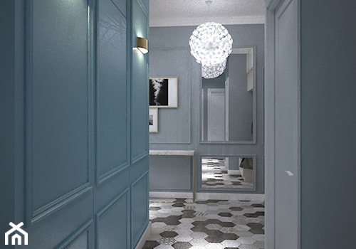 Kolory w mieszkaniu - Średni niebieski szary hol / przedpokój, styl nowoczesny - zdjęcie od Totius Studio