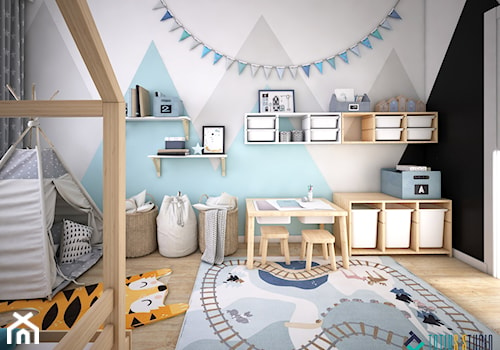 Skandynawski dom z nutą minimalizmu - Średni biały szary pokój dziecka dla dziecka dla chłopca dla dziewczynki, styl skandynawski - zdjęcie od Totius Studio