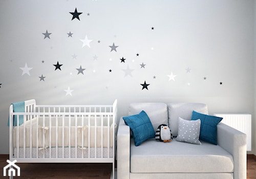 Pokój niemowlaka - Mały szary pokój dziecka dla niemowlaka dla chłopca dla dziewczynki, styl nowoczesny - zdjęcie od Totius Studio