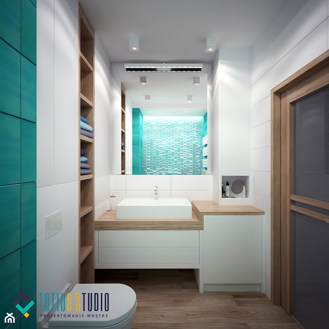 łazienka w turkusie, wersja 1 - zdjęcie od Totius Studio - Homebook