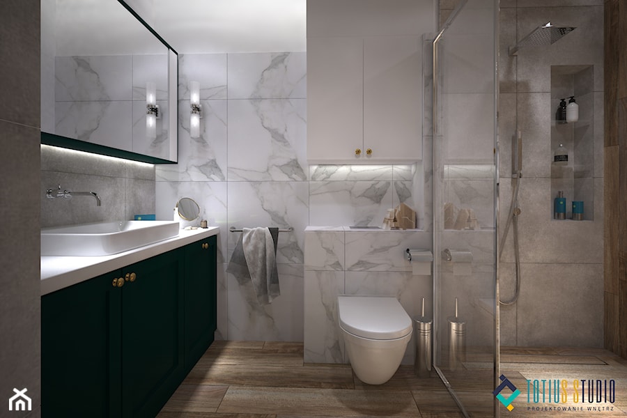 Kolory w mieszkaniu - Średnia bez okna łazienka, styl nowoczesny - zdjęcie od Totius Studio