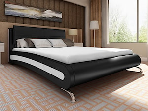 Łóżko czarno-białe ze sztucznej skóry - zdjęcie od vidaXL