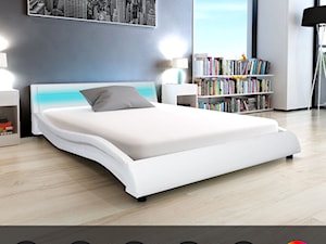 Łóżko ze sztucznej skóry z pasem LED - zdjęcie od vidaXL