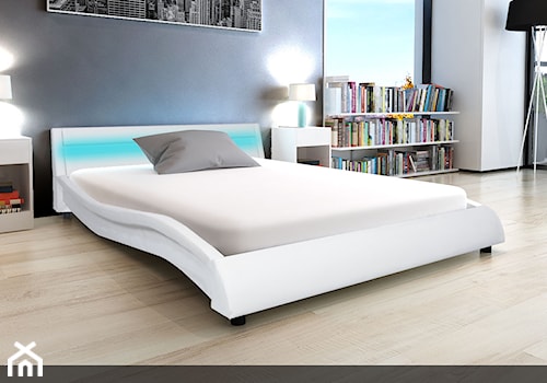 Łóżko ze sztucznej skóry z pasem LED - zdjęcie od vidaXL