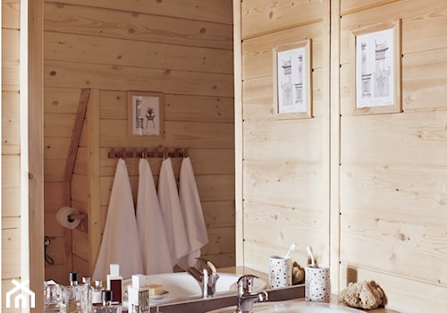 Chalet Nr 1 - Mniszkowy Zapiecek - Bez okna z lustrem łazienka, styl rustykalny - zdjęcie od Górska Osada - Luxury Chalets in Tatra Mountains