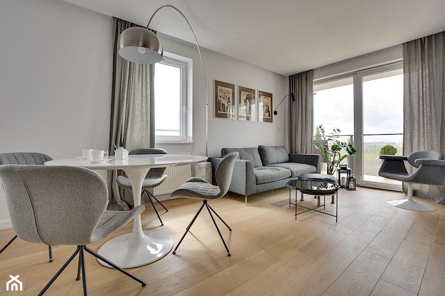 Mieszkanie wg autorstwa studia KAST DESIGN z Paryża - Średnia beżowa jadalnia w salonie, styl nowoczesny - zdjęcie od Radosław Sobik Fotografia