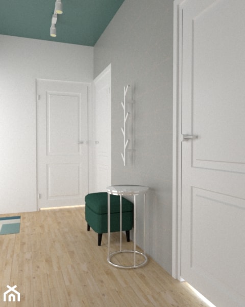 Przedpokój z zielonym sufitem - Hol / przedpokój, styl glamour - zdjęcie od Studio WYMIAR