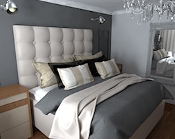 Dom Nisko/k.Stalowej Woli - Średnia szara sypialnia, styl glamour - zdjęcie od Studio WYMIAR - Homebook