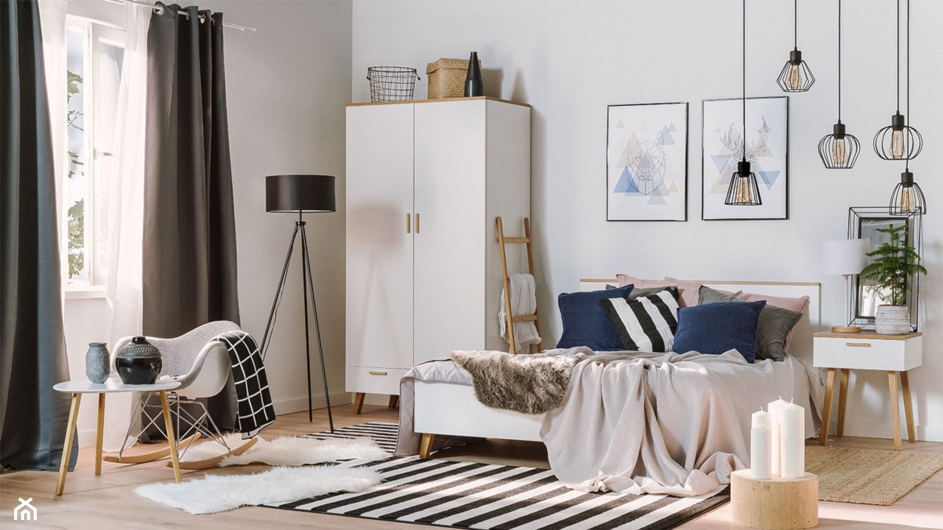 Inspiracje - Średnia biała sypialnia, styl skandynawski - zdjęcie od Dywany Łuszczów - Homebook