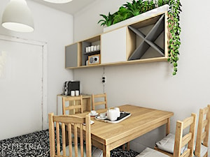 KUCHNIA / OSZCZĘDNA - Mała szara jadalnia jako osobne pomieszczenie - zdjęcie od SYMETRIA | pracownia architektury