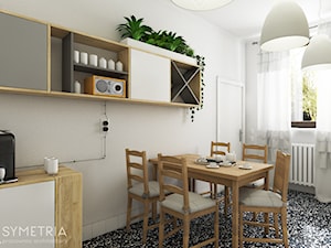 KUCHNIA / OSZCZĘDNA - Mała szara jadalnia jako osobne pomieszczenie - zdjęcie od SYMETRIA | pracownia architektury