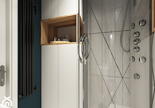 MIESZKANIE 48m2 // BUK - Mała bez okna łazienka, styl nowoczesny - zdjęcie od SYMETRIA | pracownia architektury