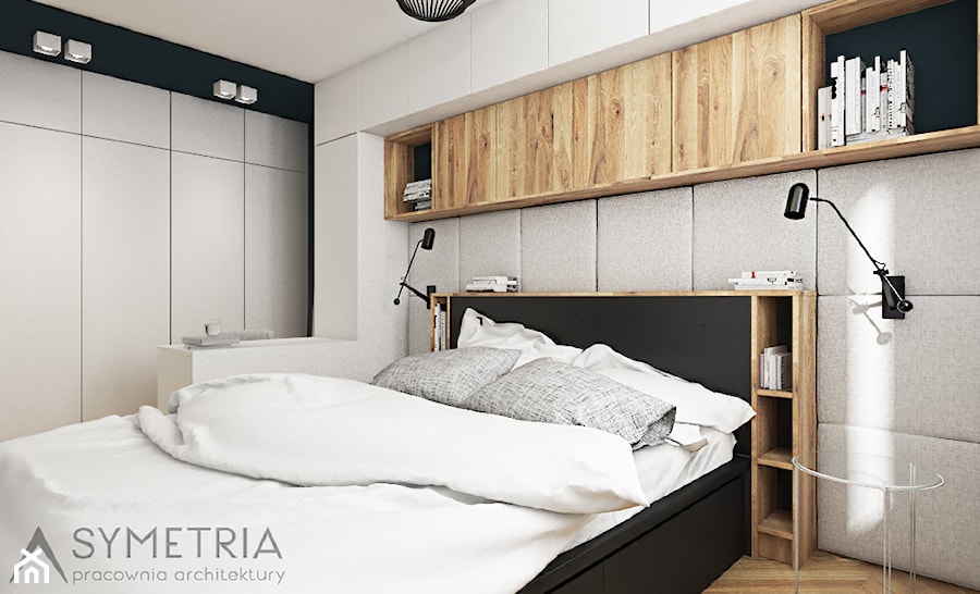 MIESZKANIE 48m2 // BUK - Średnia sypialnia, styl nowoczesny - zdjęcie od SYMETRIA | pracownia architektury