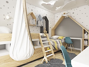 POKÓJ DZIECI | MIESZKANIE 78m2 - Średni biały pokój dziecka dla dziecka dla chłopca dla dziewczynki dla rodzeństwa - zdjęcie od SYMETRIA | pracownia architektury